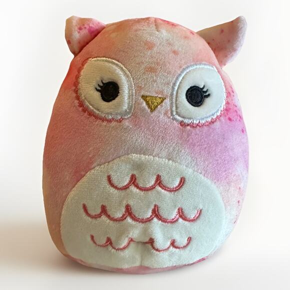 Squishmallow 5" Olalla the Pink Owl Bird Plush Stuffed Animal 2022 Gently Used - Picture 1 of 5